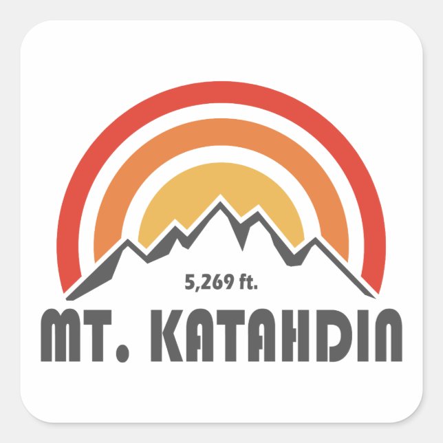Katahdin Quadratischer Aufkleber (Vorderseite)