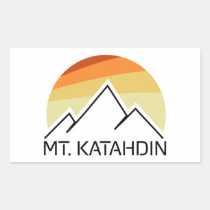 Katahdin Retro Rechteckiger Aufkleber