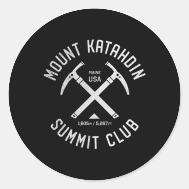 Katahdin Summit Club I Climbed Katahdin Runder Aufkleber (Vorderseite)