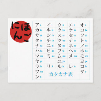Katakana Chart Postcard Postkarte