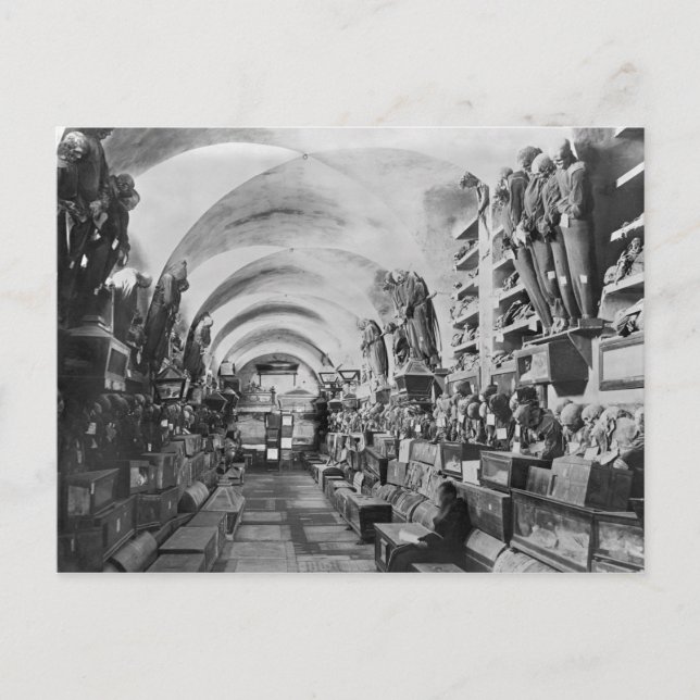 Katakomben von Palermo, Italien Postkarte (Vorderseite)