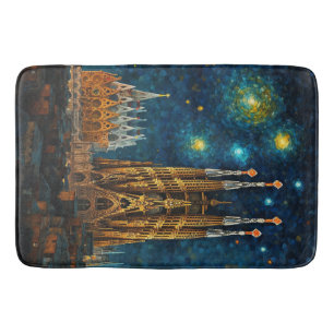 Katalan Starry Night Gaudí Meets Van Gogh Badematte