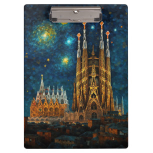 Katalan Starry Night Gaudí Meets Van Gogh Klemmbrett
