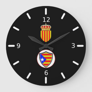 Katalanische Flagge Wappen große Uhr