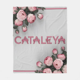 KATALEYA bestickte Rose Kissen & Keule Fleecedecke