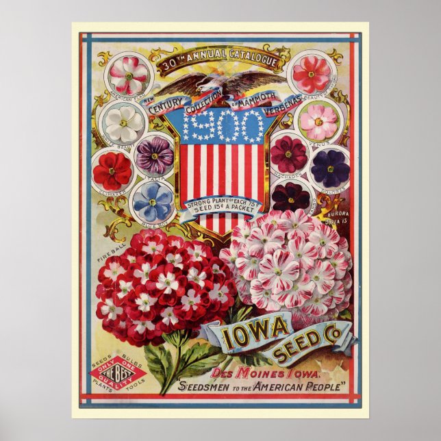 Katalog "Blume für Vintage Gartenarbeit" Poster (Vorne)