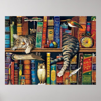 Katalogkatzen in der virtuellen Bibliothek Poster