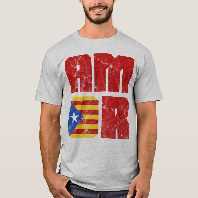 Katalonien Amor, Liebe, Unabhängigkeit Kataloniens T-Shirt (Vorderseite)