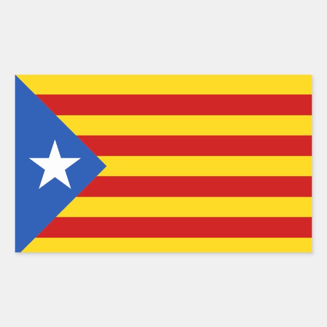 Katalonien Estrellada Flaggenaufkleber Rechteckiger Aufkleber (Vorderseite)