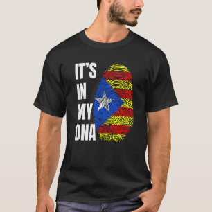 Katalonien Fingerabdruck DNA Biometrie Flagge Este T-Shirt