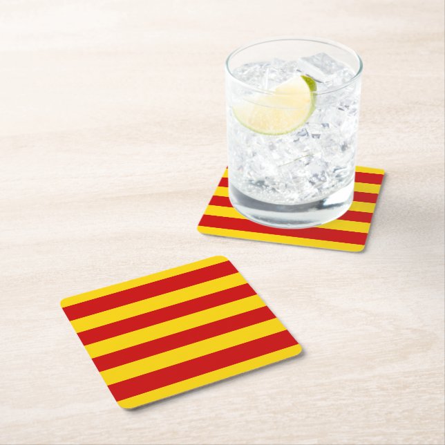 Katalonien Flag & Katalan - Fashion Flag La Senyer Rechteckiger Pappuntersetzer (Vor Ort)