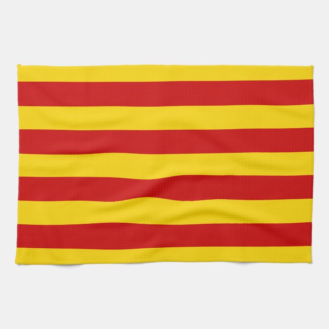 Katalonien Flag & Katalan - La Senyera mode Geschirrtuch (Horizontal)