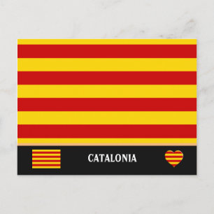 Katalonien Flag & Katalan - La Senyera Modeerschei Postkarte