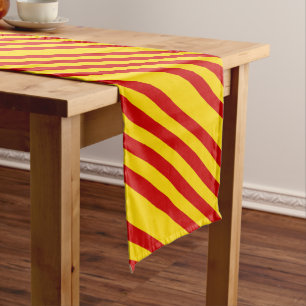 Katalonien Flag & Katalan - La Senyera /Zimmerdeko Kurzer Tischläufer