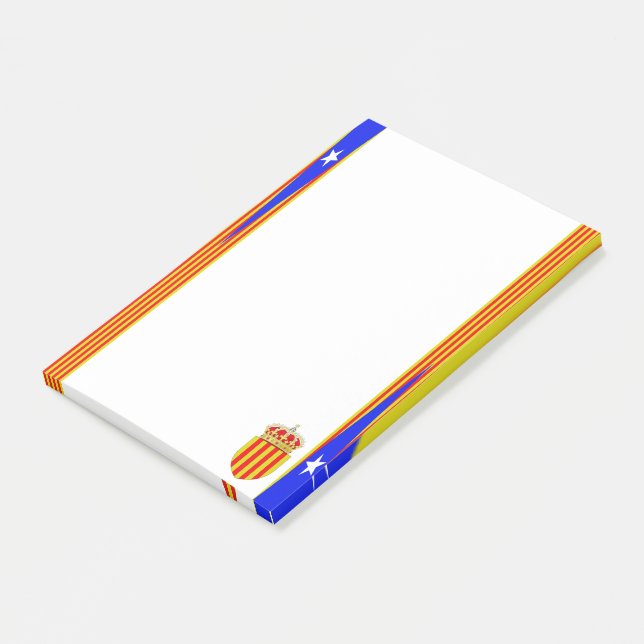 Katalonien-Flagge Post-it Klebezettel (angewinkelt)