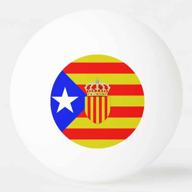 Katalonien-Flagge Tischtennisball (Vorderseite)