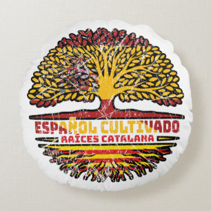 Katalonien Katalonien - Spanien - Roots-Flagge Rundes Kissen
