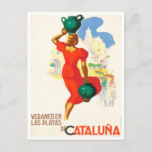 Katalonien Spanien Vintage-Reise Postkarte