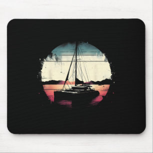 Katamaran-Bootliebhaber - Vintage-Segler Bootsfahr Mousepad