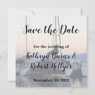 Katamaran im Hafen von Lahaina Hochzeit Save the D Ankündigung