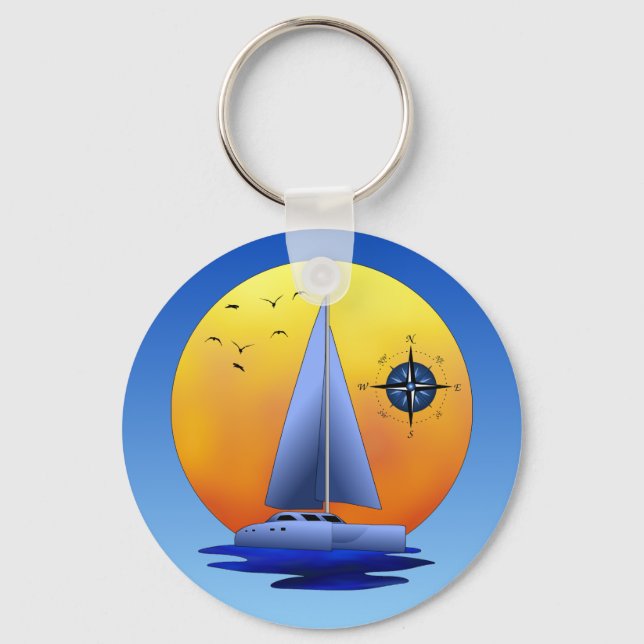Katamaran Sailing Schlüsselanhänger (Vorderseite)