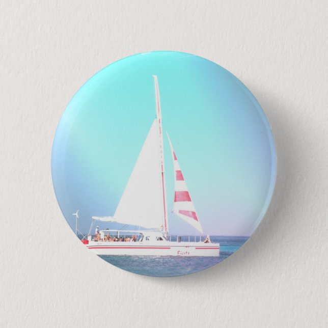 Katamaran-Segelboot-Knopf Button (Vorderseite)