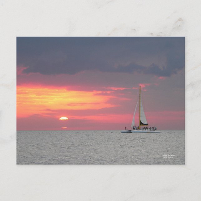 Katamaran Sunset Postcard Postkarte (Vorderseite)