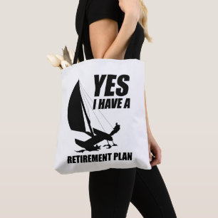 Katamaran-Trapezkunststoff-Segelkapitän im Ruhesta Tasche