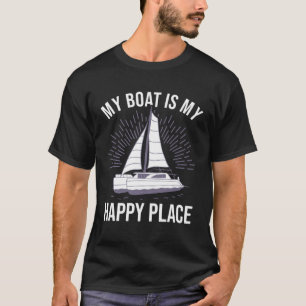 Katamaran Zwei Rümpfe Segelzitat Katamaran Kapitän T-Shirt