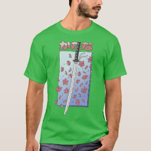 Katana Japanischer Anime Sakura Cherry Blossoms Sc T-Shirt