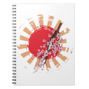 Katana mit Sakura-Blume Notizblock