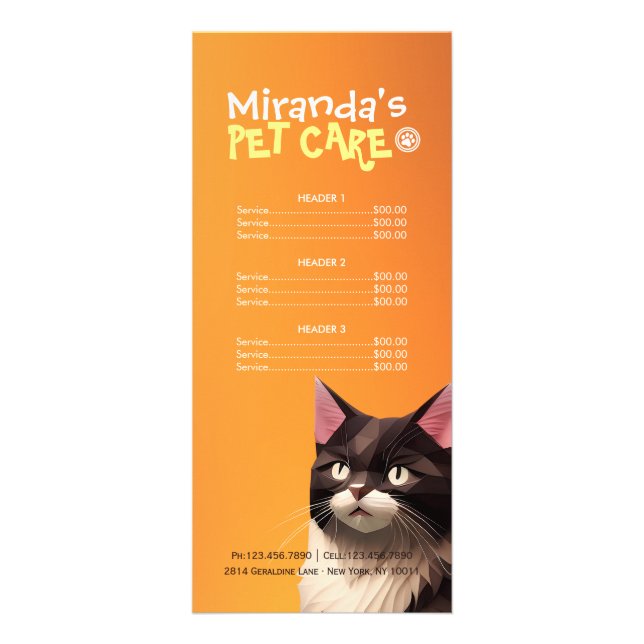 Katapapapapier Carves Pet Care Tierklinik Preislis Werbekarte (Vorne)