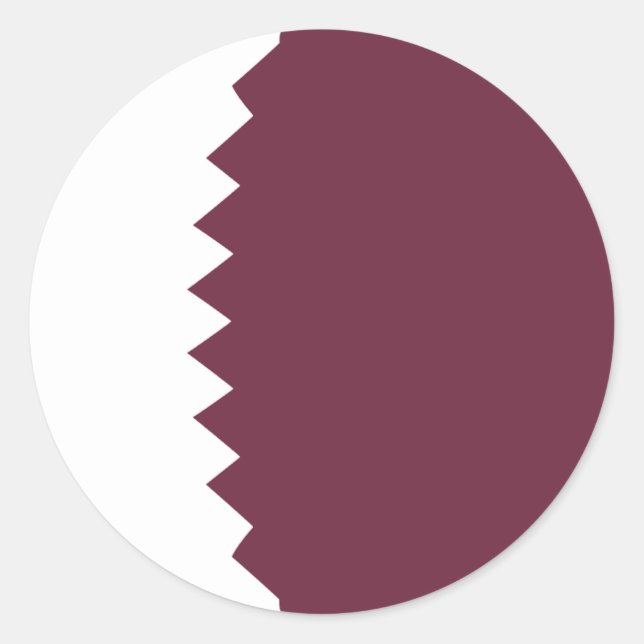 Katar Fischaugen-Flaggenaufkleber Runder Aufkleber (Vorderseite)