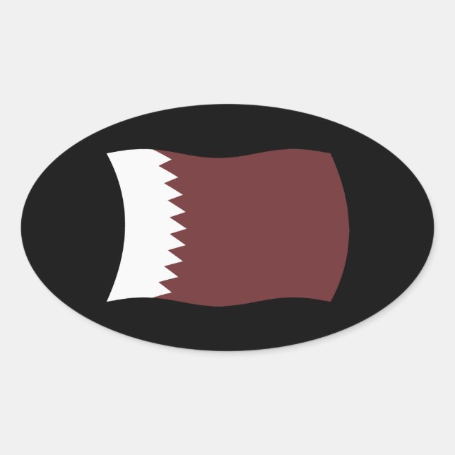 Katar-Flag-Aufkleber Ovaler Aufkleber (Vorderseite)