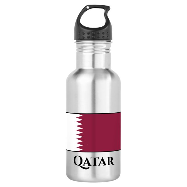 Katar-Flag Edelstahlflasche (Vorderseite)