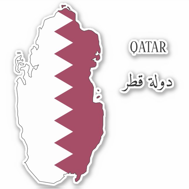 Katar-Flag-Karte Aufkleber (Vorderseite)