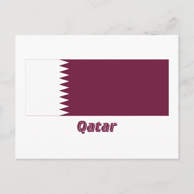 Katar-Flag mit Name Postkarte (Vorderseite)