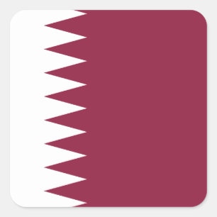 Katar-Flag Quadratischer Aufkleber