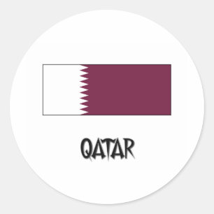Katar-Flag Runder Aufkleber