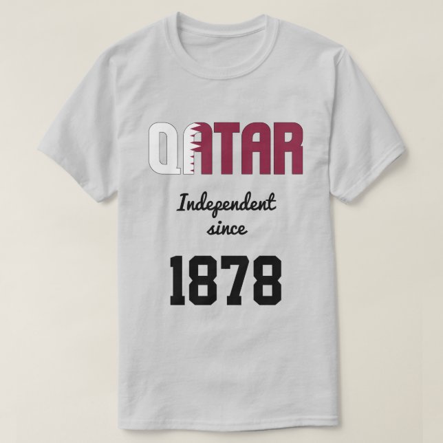 Katar Flag Unabhängigkeit Feier T-Shirt (Design vorne)