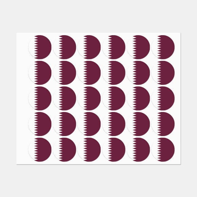 Katar-Flagge Etiketten (Blatt)