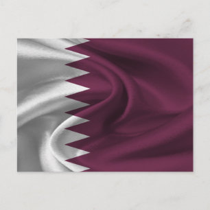 Katar-Flagge Postkarte