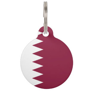 Katar Flagge-Wappen Haustiermarke