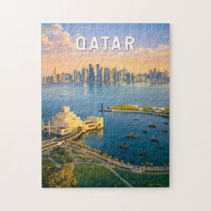 Katar Illustration Reise Kunst Vintage