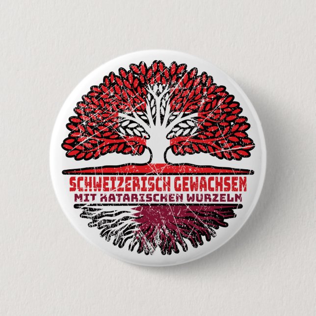 Katar Katarisch Schweizer Schweiz Baum Wurzel Button (Vorderseite)