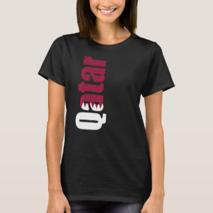 Katar mit Flaggenfarben auf der Seite von Premium T-Shirt