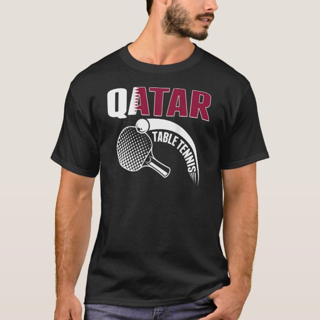 Katar Table Tennis Katar Ping Pong Unterstützer Sp T-Shirt (Vorderseite)