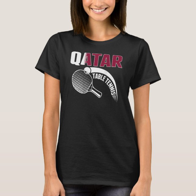 Katar Table Tennis Katar Ping Pong Unterstützer Sp T-Shirt (Vorderseite)