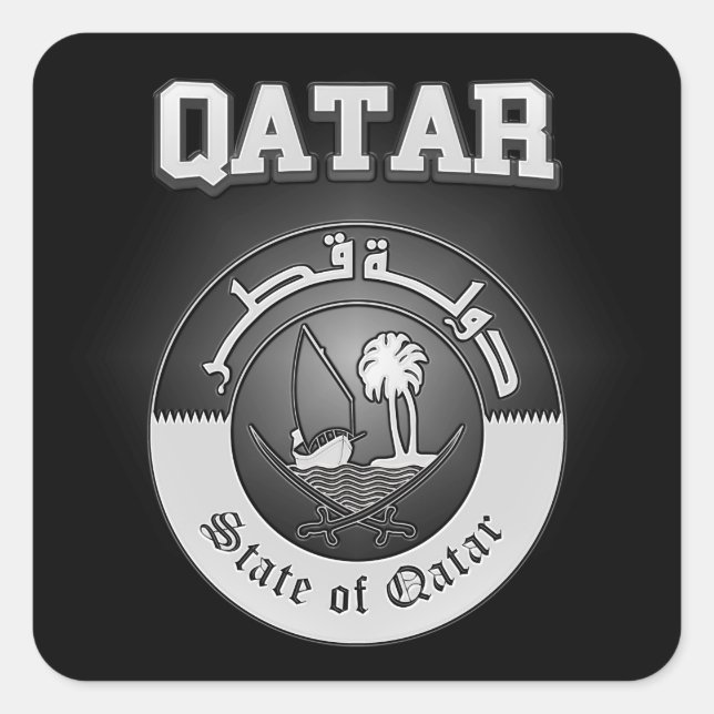 Katar-Wappen Quadratischer Aufkleber (Vorderseite)