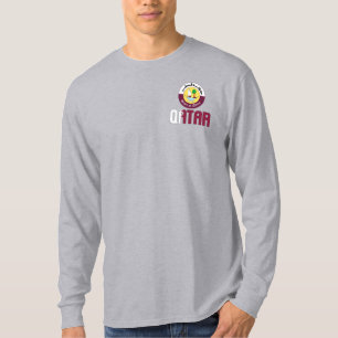 Katarische Flagge und Wappen Patriotisch T-Shirt